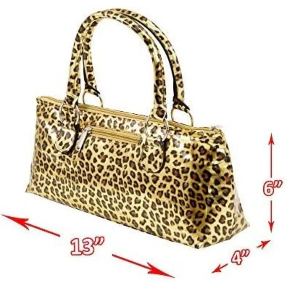 Primeware Wine Clutch Insulated Beverage Lunch Tote Bag Cheetah Print NEW